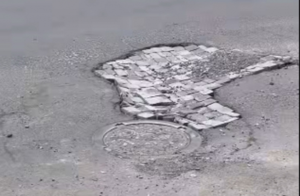 Սալիկապատված փոս՝ Գարեգին Նժդեհի հրապարակի կանգառում (տեսանյութ)